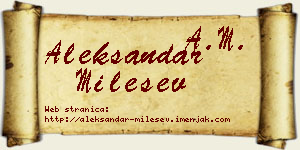 Aleksandar Milešev vizit kartica